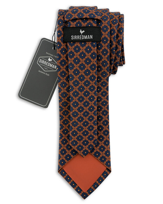 Sir Redman Gewebte Krawatte | blau/orange | Elegante Krawatte für Männer