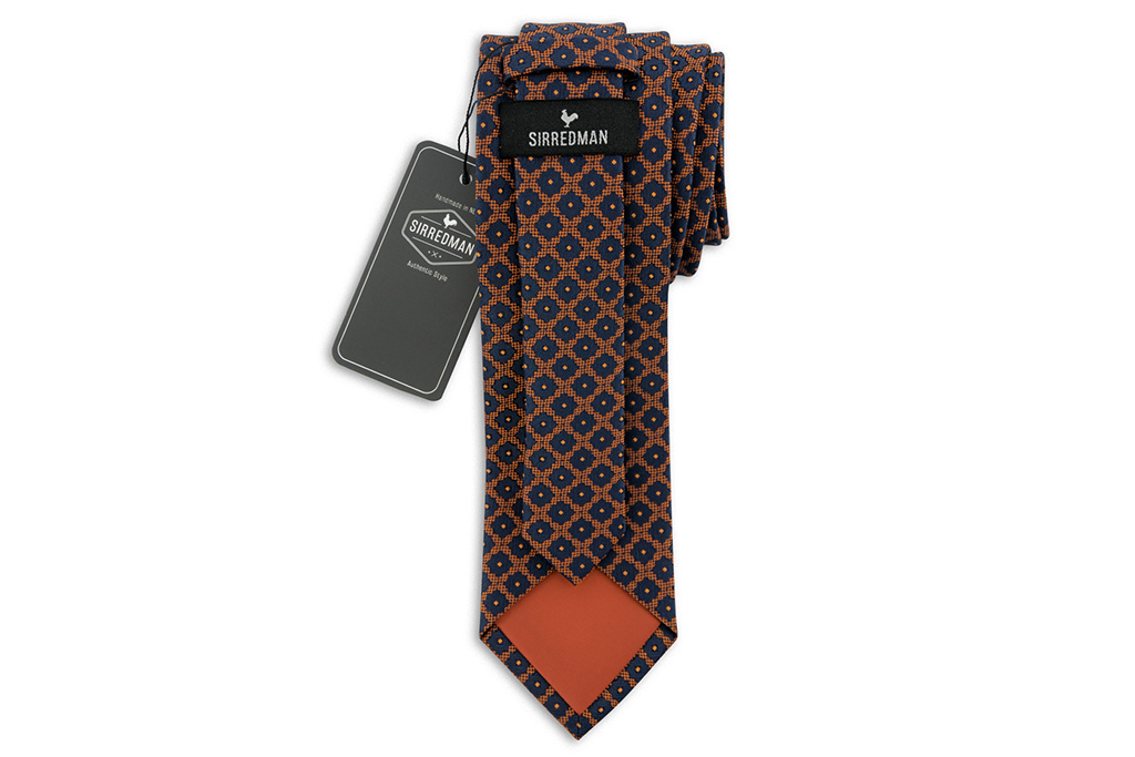 Sir Redman Cravate tissée | bleu/orange | Cravate élégante pour hommes