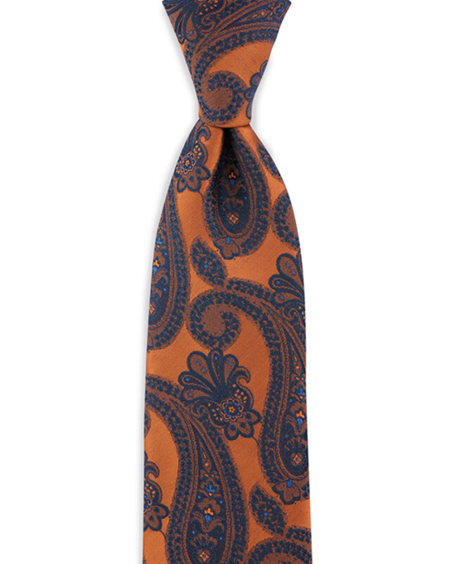 Sir Redman Gewebte Krawatte | Orange/blau | Elegante Krawatte für Männer