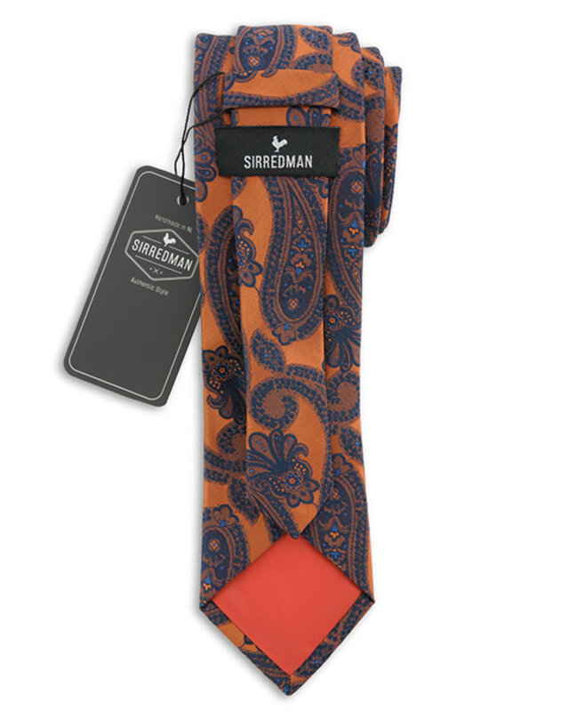 Sir Redman Woven Tie | Orange/blue | Elegant tie for men