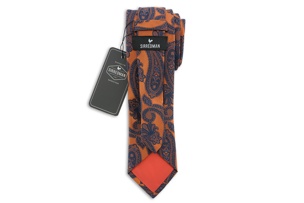 Sir Redman Cravate tissée | Orange/bleu | Cravate élégante pour hommes