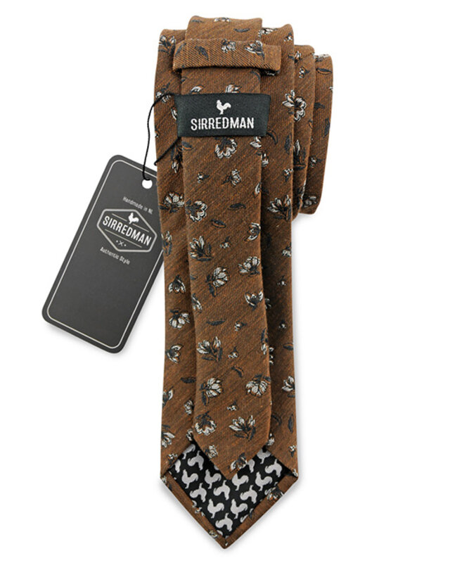 Sir Redman Flower Finesse Tie | Brown | Elegant tie for men