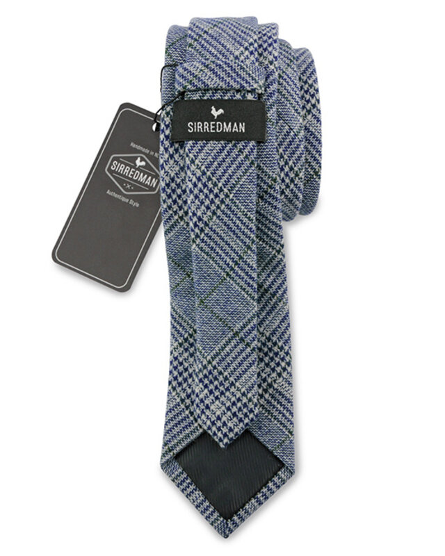 Sir Redman Cravate en tweed | Bleu/vert | Tweed de laine | Cravate élégante pour hommes