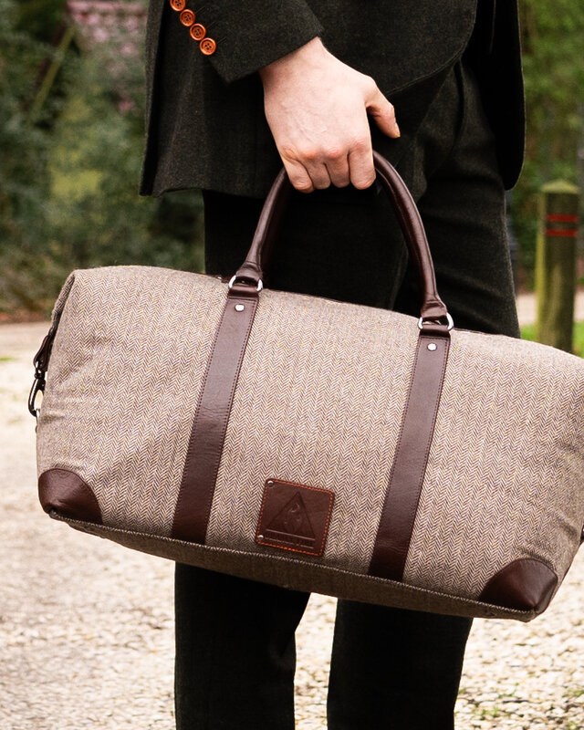 Birmingham -  Tweed Plunjezak Bag Bruin