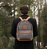 Digbeth - Mochila de tweed Gris/Coñac