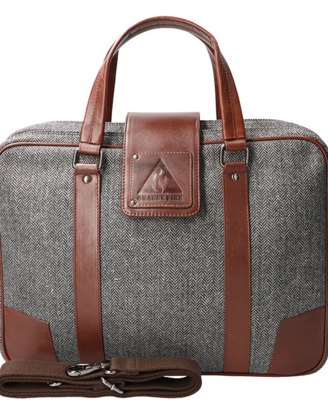 Arthur - Bolsa de ordenador portátil de tweed Gris/marrón