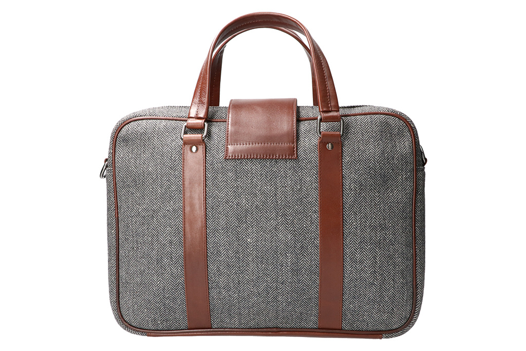 Arthur - Bolsa de ordenador portátil de tweed Gris/marrón