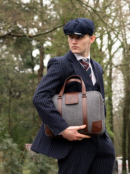 Laptoptas Grijs/Bruin Tweed | Arthur