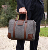 Arthur - Bolsa de ordenador portátil de tweed Gris/marrón