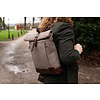 Aberama - Tweed Roll Top Backpack Brown/Dark Brown
