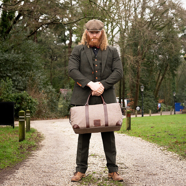 Birmingham - Bolsa de lona de tweed - Marrón