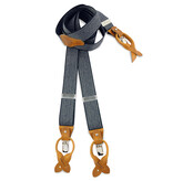 Sir Redman Elegant Suspenders | Blue herringbone | Traditional Suspenders for men
