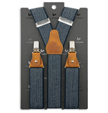 Sir Redman Elegant Suspenders | Blue herringbone | Traditional Suspenders for men