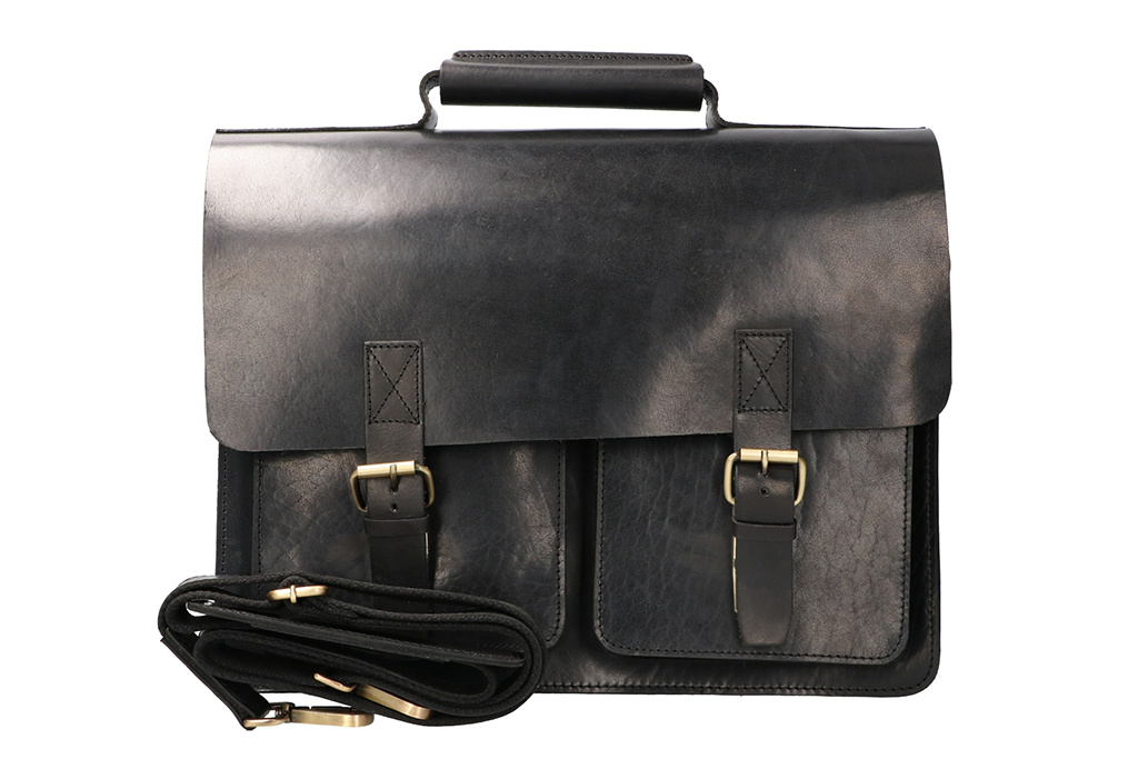 Orange Fire Doctor's bag | Black | Leather bag | Harness leather | Vintage