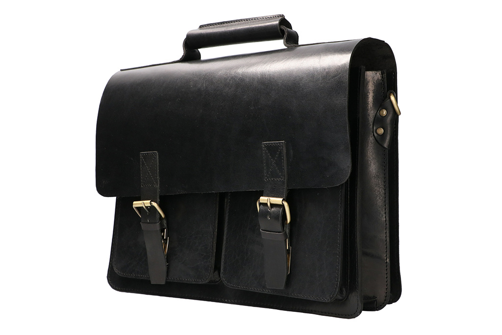 Orange Fire Dokterstas | Zwart | Lederen tas | Tuigleer | Vintage