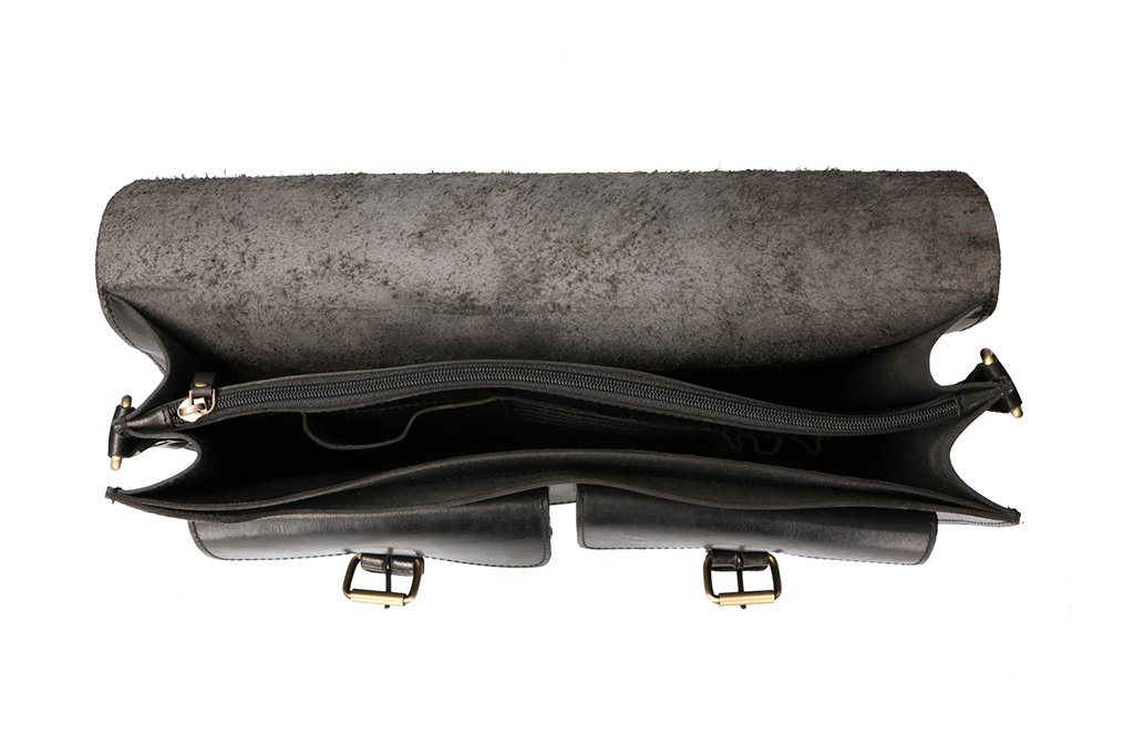 Orange Fire Doctor's bag | Black | Leather bag | Harness leather | Vintage