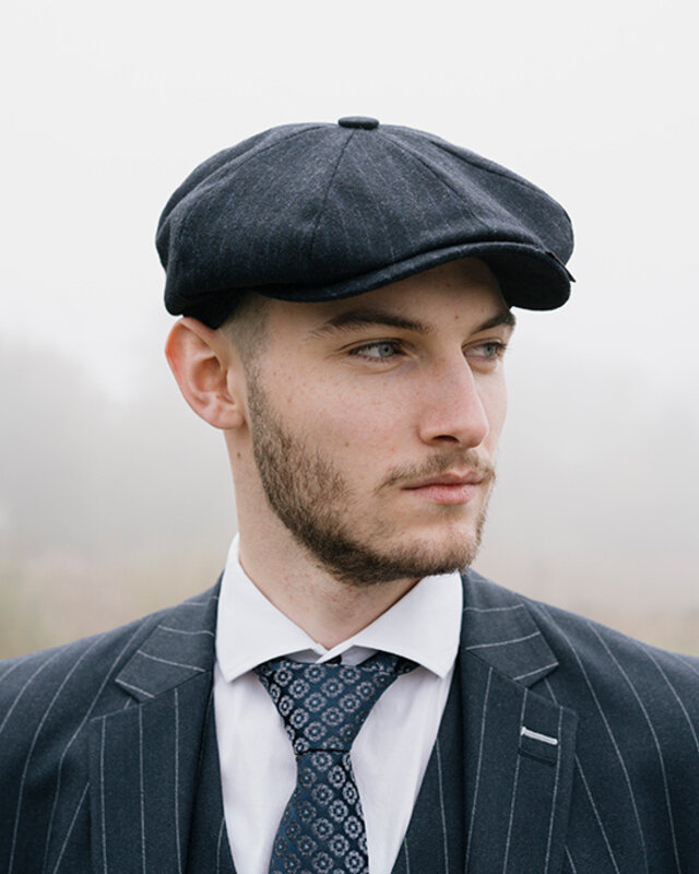 Mayser Premium Shelby cap | Blue | Striped | 1920s style | Peaky Blinders