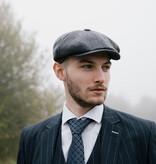 Mayser Herren Flatcap | Englische Kappe | Grau gestreift | Vintage | 1920 | Mayser