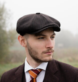 Mayser Heren Flatcap | Engelse cap | Bruin Gestreept | Vintage | 1920 | Mayser
