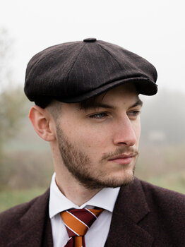 Mayser Cap | Engelse cap | Bruin Gestreept