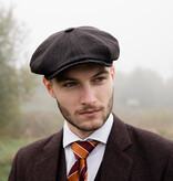 Mayser Heren Flatcap | Engelse cap | Bruin Gestreept | Vintage | 1920 | Mayser