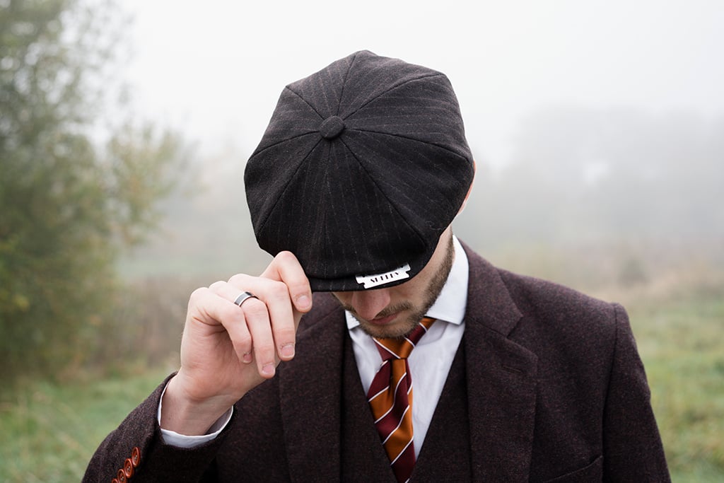 Mayser Men's Flat Cap | English Cap | Brown Striped | Vintage | 1920 | Mayser