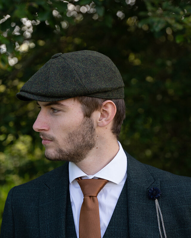 Heather Archie cap | Bosgroen | 8-panelen | 100% wol Twill