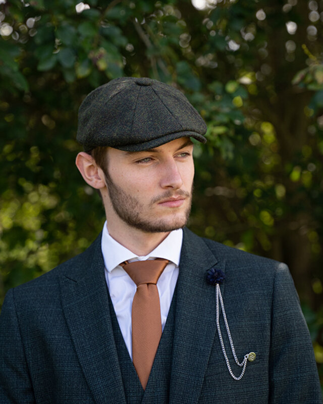 Heather Archie cap | Bosgroen | 8-panelen | 100% wol Twill