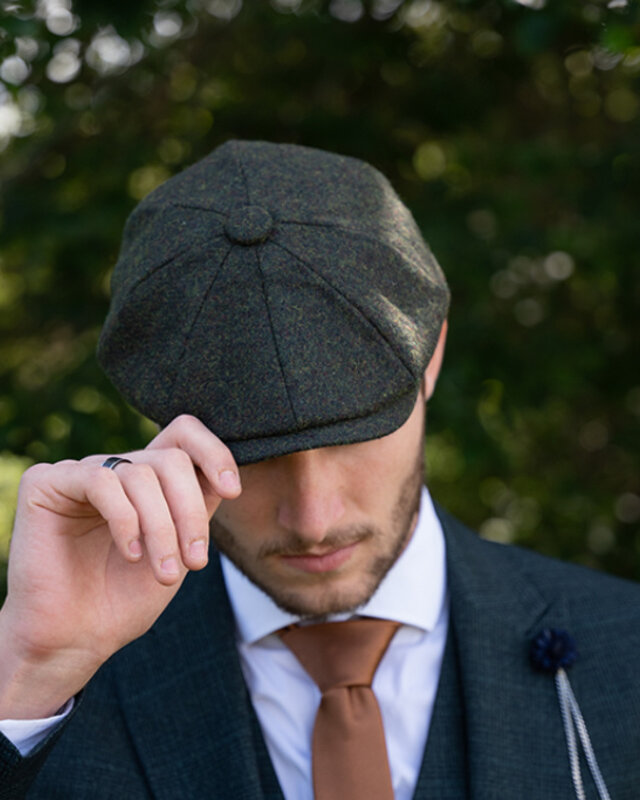 Heather Archie cap | Forest green | 8-panels | 100% wool Twill