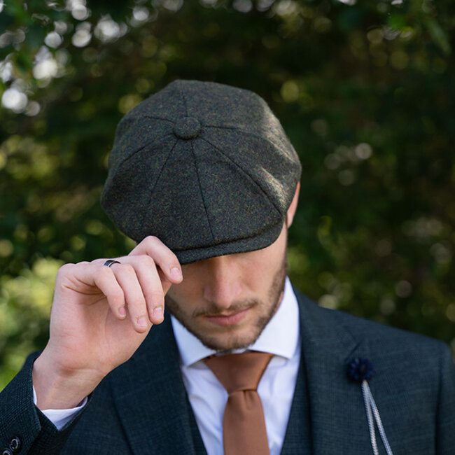 Heather Archie cap | Bosgroen | 8-panelen | 100% wol Twill