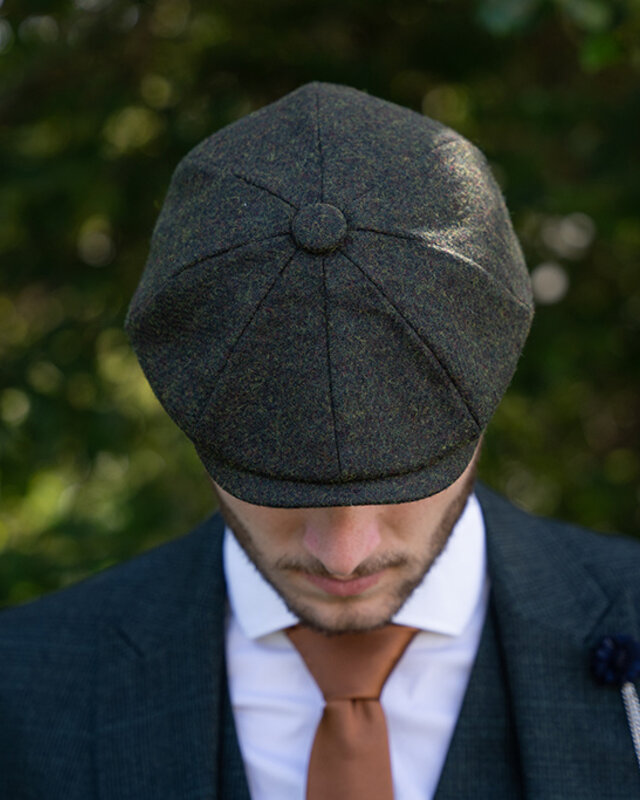 Heather Archie cap | Bosgroen | 8-panelen | 100% wol Twill