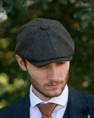 Heather Archie cap | Forest green | 8-panels | 100% wool Twill