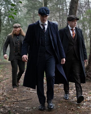 1920 Shelby Long Navy Overcoat