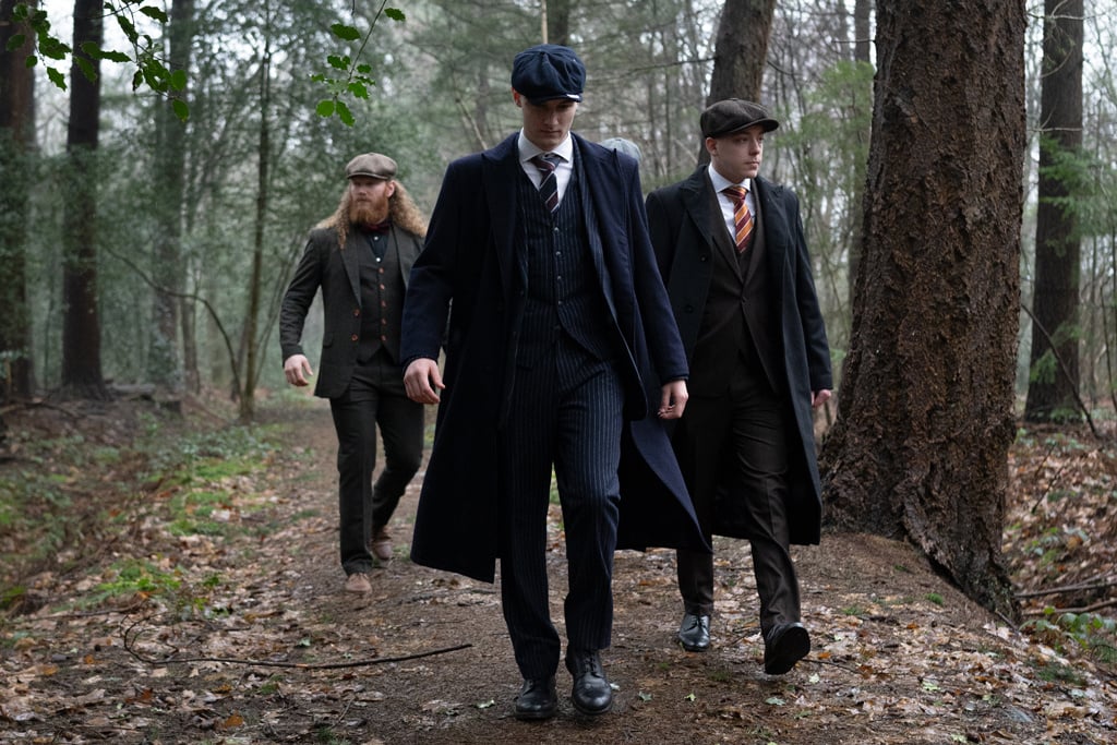 Wool long coat Navy blue Men's 1920s style Peaky Blinders