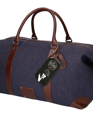 Camden Town - Tweed Duffle Bag - Blauw/Bruin