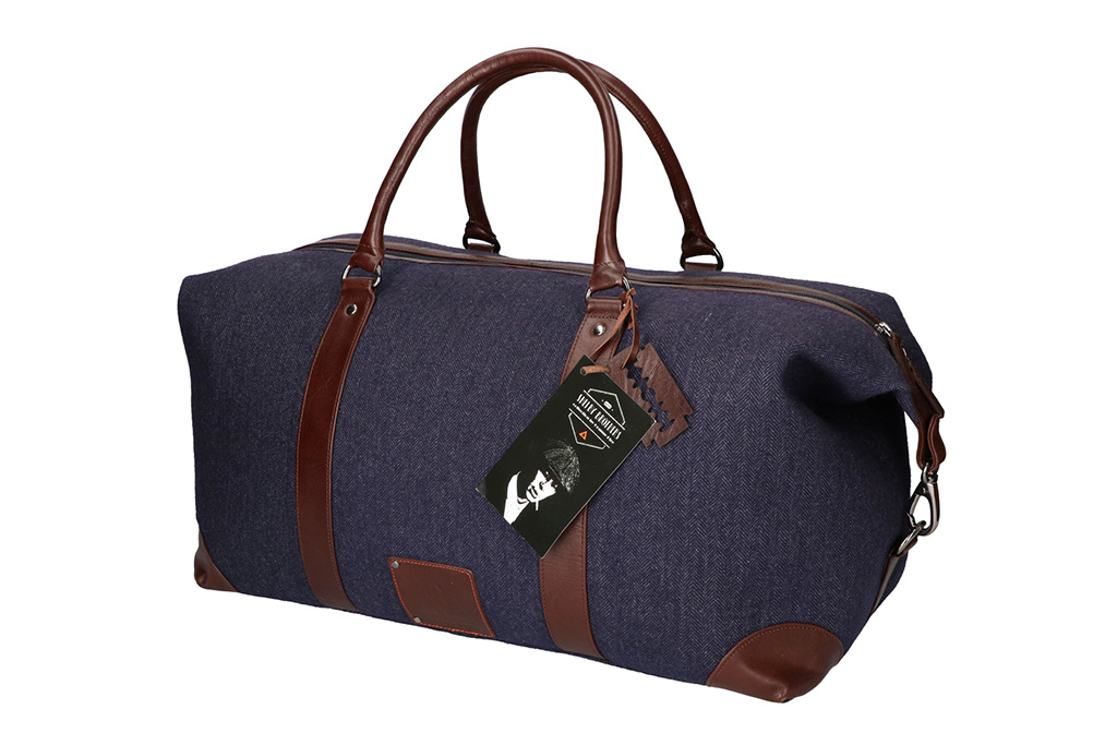 Camden Town - Tweed Duffle Bag - Blauw/Bruin | Peaky Blinders