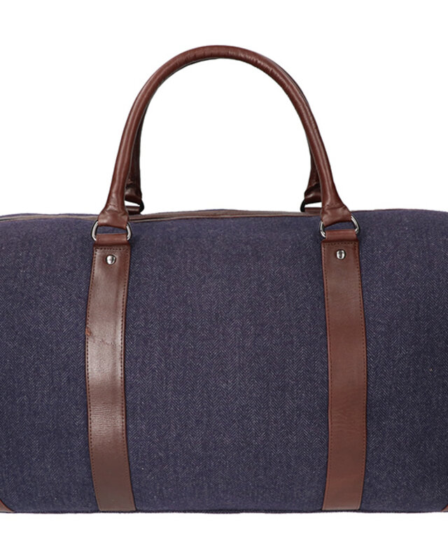Camden Town - Tweed Duffle Bag - Blue/Brown