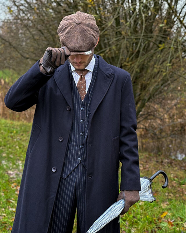 Heather Casquette Newsboy | Harris Tweed | 8 panneaux | Mélange brun