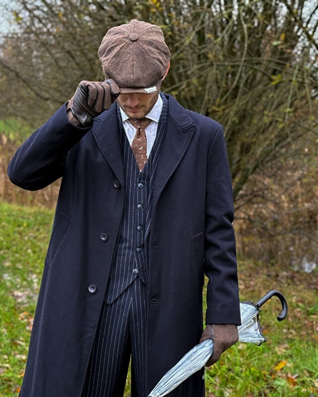 Heather Newsboy Pet | Harris Tweed | 8-panelen | Bruin Mix