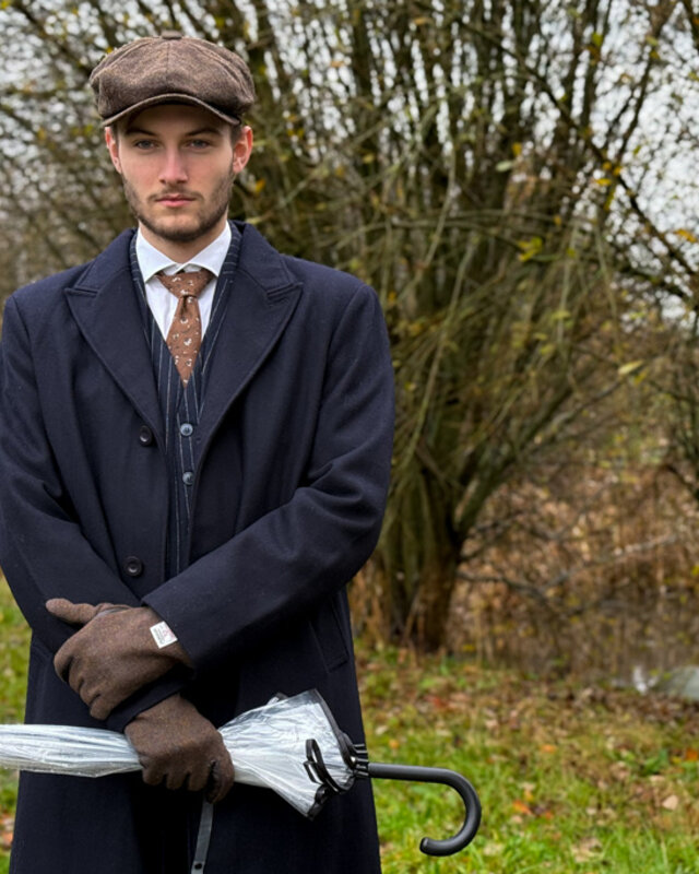 Heather Gorra Newsboy | Harris Tweed | 8-panels | Brown Blend