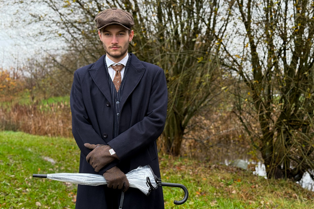 Heather Newsboy Cap | Harris Tweed | 8-panels | Brown Blend