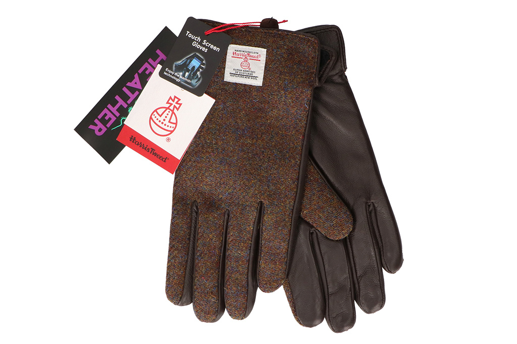 Heather Handschoenen | Harris Tweed | Bruin-mix | voor Mannen