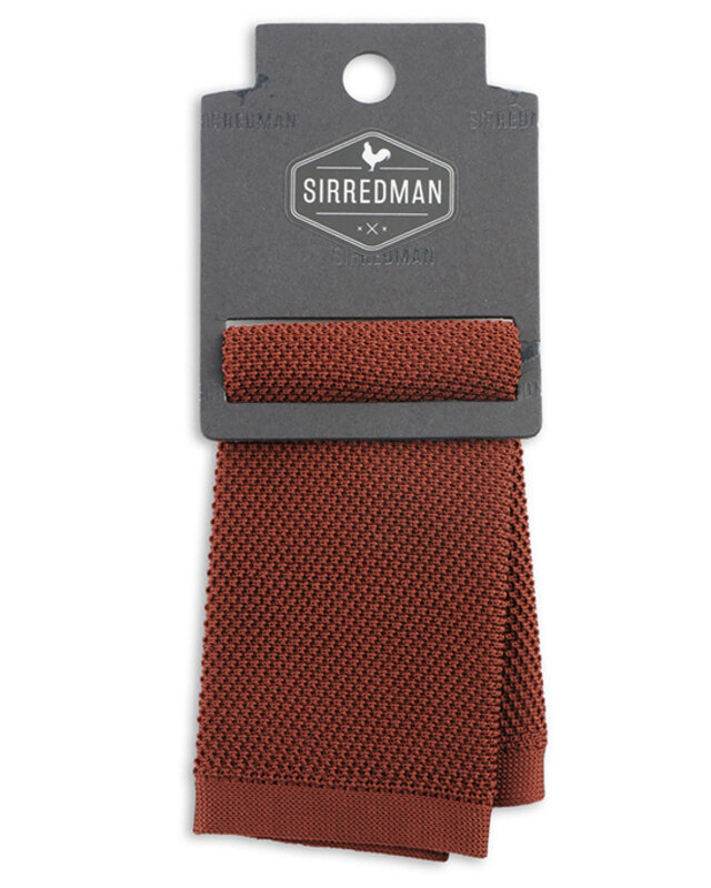 Sir Redman Luxury Pocket Square | Rust brown | knitted | for Men