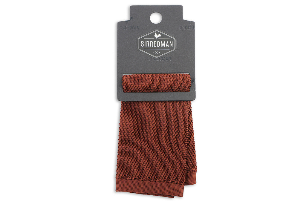 Sir Redman Luxury Pocket Square | Rust brown | knitted | for Men