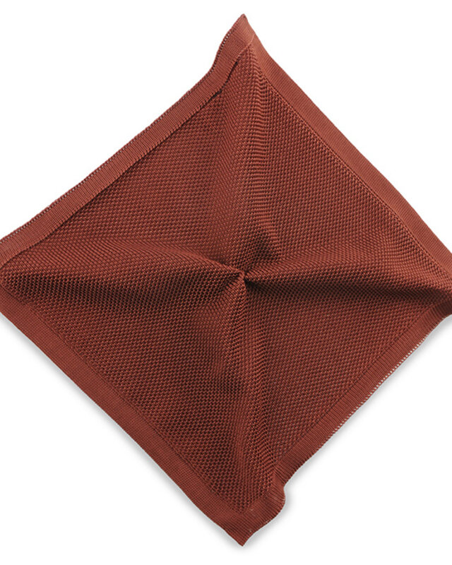 Sir Redman Luxury Pocket Square | Rust brown | knitted | for Men
