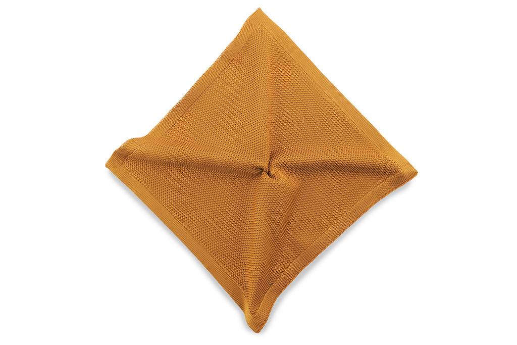 Sir Redman Luxury Pocket Square | Cognac | knitted | for Men