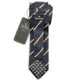 Sir Redman Geweven Stropdas | blauw/bruin/wit | Elegante stropdas voor mannen