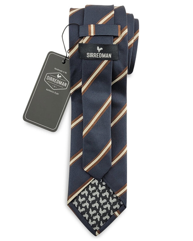 Sir Redman Cravate tissée | bleu/marron/blanc | Cravate élégante pour hommes