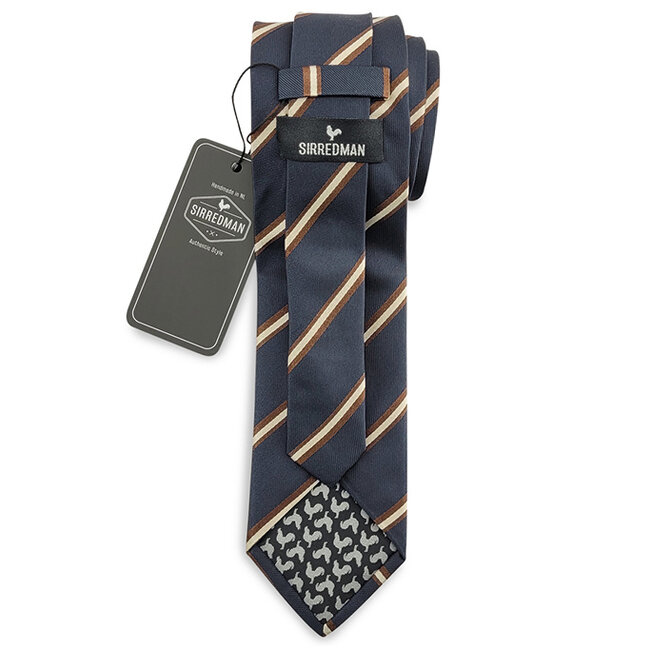 Sir Redman Geweven Stropdas | blauw/bruin/wit | Elegante stropdas voor mannen