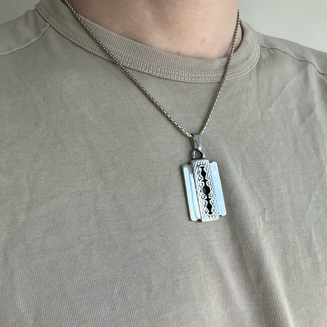 Rasierklingenkette | Silberfarben | Stabile Edelstahlkette | Peaky Blinders